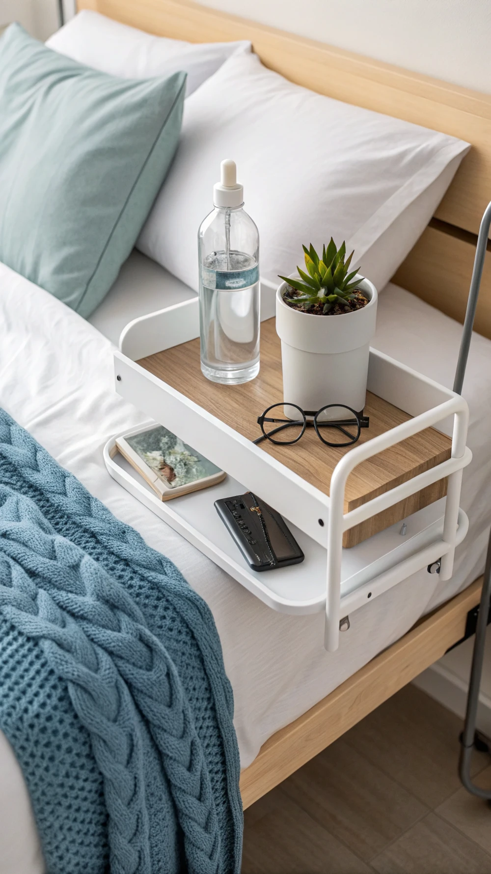 Bed Shelf Attachments for Night Storage
