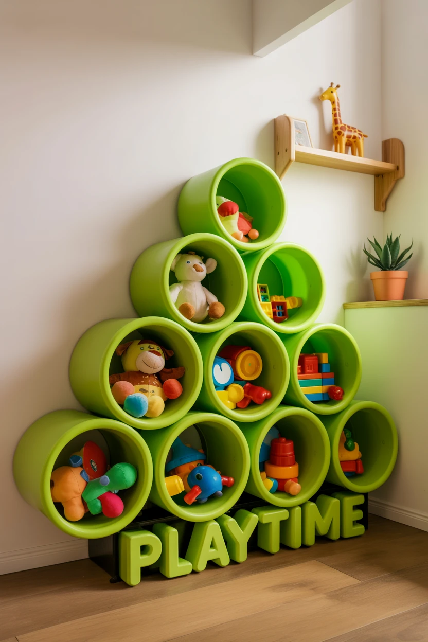 Stacked Tube Toy Holder