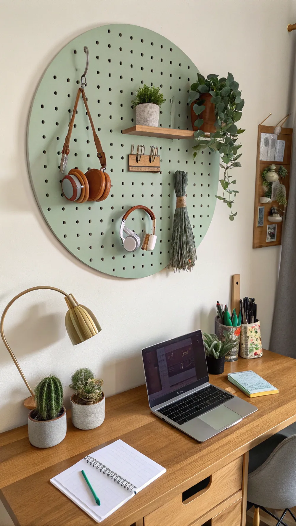 Wall-Mounted Pegboard Command Center