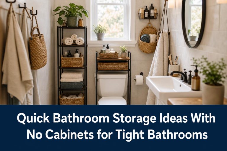Quick Bathroom Storage Ideas With No Cabinets for Tight Bathrooms